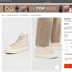 Pre-owned Converse AllStar Chuck Taylor Women’s Lift High Top Sneakers size 8